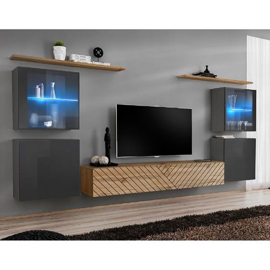 Obrazek Meblościanka Switch XIV Line Grafit/Wotan