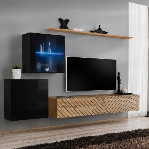 Obrazek Meblościanka Switch XV Line Czarny/Wotan