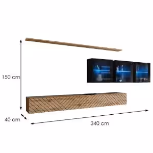 Obrazek Meblościanka Switch XVII Line Wotan/Czarny