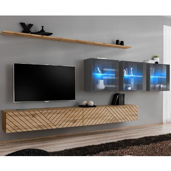 Obrazek Meblościanka Switch XVII Line Wotan/Grafit