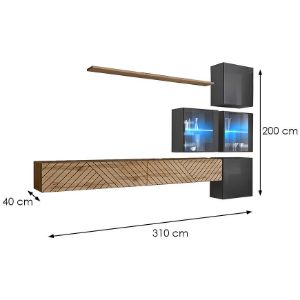 Obrazek Meblościanka Switch XIX Line Wotan/Grafit