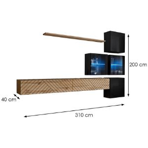 Obrazek Meblościanka Switch XIX Line Wotan/Czarny