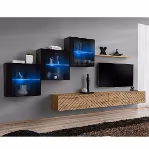 Obrazek Meblościanka Switch XX Line Czarny/Wotan