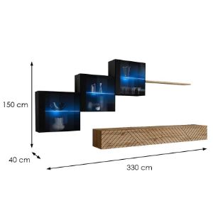 Obrazek Meblościanka Switch XX Line Czarny/Wotan