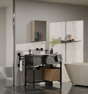 Obrazek Szafka łazienkowa z lustrem Mir1 dąb sonoma