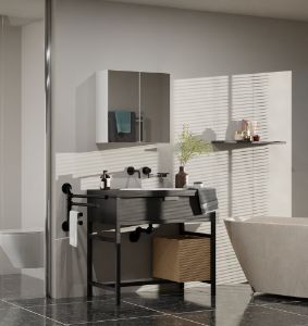 Obrazek Szafka łazienkowa z lustrem Mir2 biały