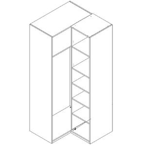 Obrazek Szafa narożna Piano PUG/PN-70/KA/70 crystal white 