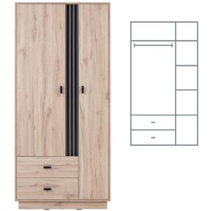 Obrazek Szafa Allmo AL1 dąb estana jasny/antracyt