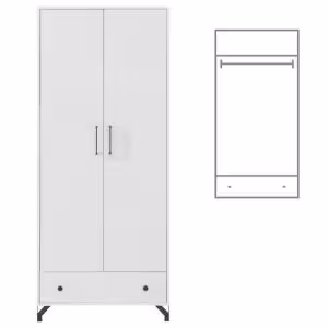 Obrazek Szafa Bergen Be1 Biały Lux/ Biały Połysk