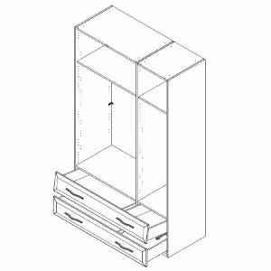 Obrazek Szafa 3d2s Gala p32/gl pacific walnut/beige