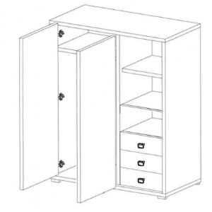 Obrazek  Szafa Kevin 1 artisan/grafit/biały 