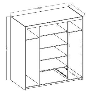 Obrazek Szafa Elena 4D Dąb Sonoma Z Lustrem