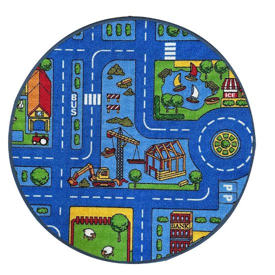 Obrazek Dywan Kids City 0,8/0,8 okrągły niebieski