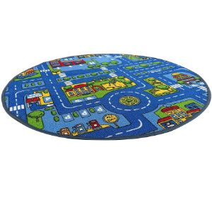 Obrazek Dywan Kids City 1,0/1,0 okrągły niebieski 