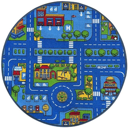 Obrazek Dywan Kids City 1,0/1,0 okrągły niebieski 