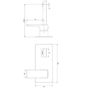 Obrazek Bateria umywalkowa podtynkowa Parma grafit