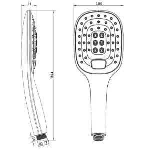 Obrazek Parma system prysznicowy podtynkowy biały/chrom 