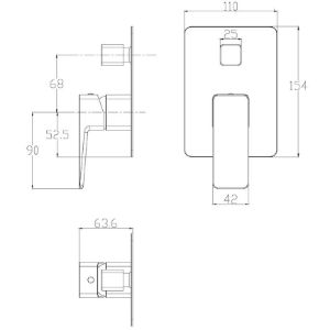 Obrazek Parma bateria wannowa podtynkowa 