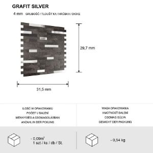 Obrazek Panel dekoracyjny samoprzylepny Mood Grafit Silver 