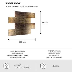 Obrazek Panel dekoracyjny samoprzylepny Mood Metalic Gold 