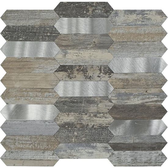 Obrazek Panel dekoracyjny samoprzylepny Mood Wood Silver 