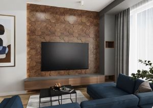 Obrazek Panel Dekoracyjny Hexagon Dąb Ciemny 18 cm 