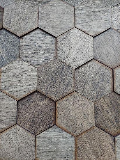 Obrazek Panel Dekoracyjny Hexagon Dąb Ciemny 18 cm 