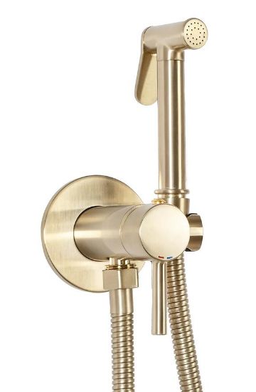 Obrazek Bateria bidetowa Loop Lungo złota szczotkowana