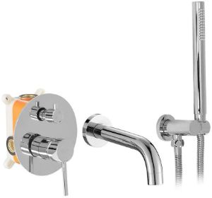 Obrazek Bateria wannowa podtynkowa Rea Lungo chrom + box 