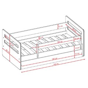 Obrazek Łóżko dziecięce z szufladą Tomi zielony 80x140