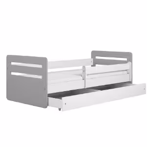 Obrazek Łóżko dziecięce z szufladą i materacem Tomi mix szary 80x140