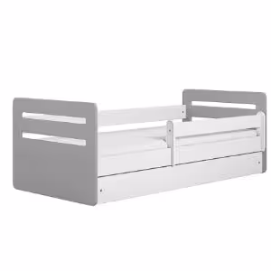 Obrazek Łóżko dziecięce z szufladą i materacem Tomi mix szary 80x140