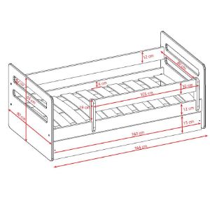 Obrazek Łóżko dziecięce z szufladą Tomi niebieski 80x160