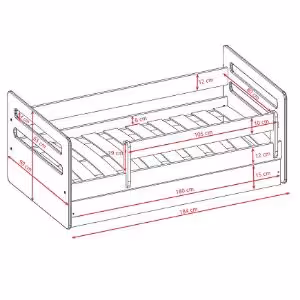 Obrazek Łóżko dziecięce z szufladą Tomi biały 80x180