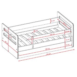 Obrazek Łóżko dziecięce z szufladą Tomi niebieski 80x180