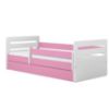 Obrazek Łóżko dziecięce z szufladą i materacem Tomi różowy 80x180