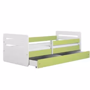 Obrazek Łóżko dziecięce z szufladą i materacem Tomi zielony 80x180