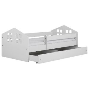 Obrazek Łóżko dziecięce z szufladą i materacem Kacper biały 80x140