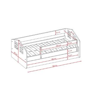 Obrazek Łóżko Dziecięce Julia z materacem biały 80x140 