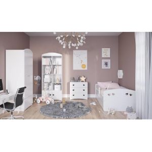 Obrazek Łóżko Dziecięce Julia z materacem biały 80x180 