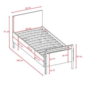 Obrazek Łóżko Dziecięce z materacem Victor Biały 80x180