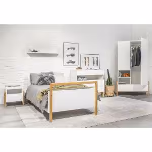 Obrazek Łóżko Tapczan Dziecięce z szufladą Victor Biały 80x180