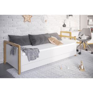 Obrazek Łóżko Tapczan Dziecięce z szufladą Victor Biały 80x180
