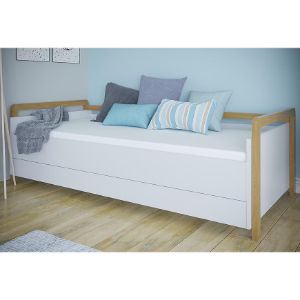 Obrazek Łóżko Tapczan Dziecięce z szufladą Victor Biały 80x180