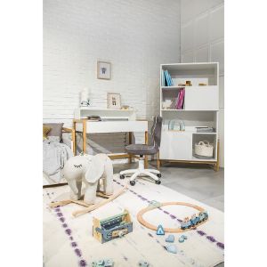 Obrazek Łóżko Tapczan Dziecięce z szufladą i materacem Victor Biały 80x180