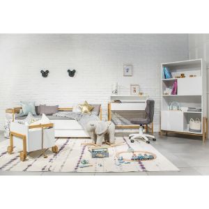 Obrazek Łóżko Tapczan Dziecięce z szufladą i materacem Victor Biały 80x180