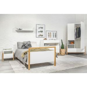 Obrazek Łóżko Tapczan Dziecięce z szufladą i materacem Victor Biały 80x180