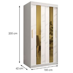 Obrazek Szafa Platinum Pole 100 biały marmur/biały 