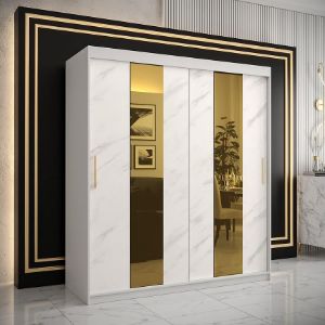 Obrazek Szafa Platinum Pole 180 biały marmur/biały 