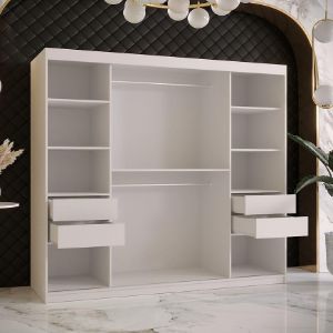 Obrazek Szafa Platinum Pole 200 biały marmur/biały 